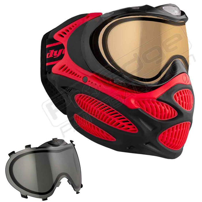 Dye i3 Pro Paintball Mask - Fire Red - Choose Lens Color