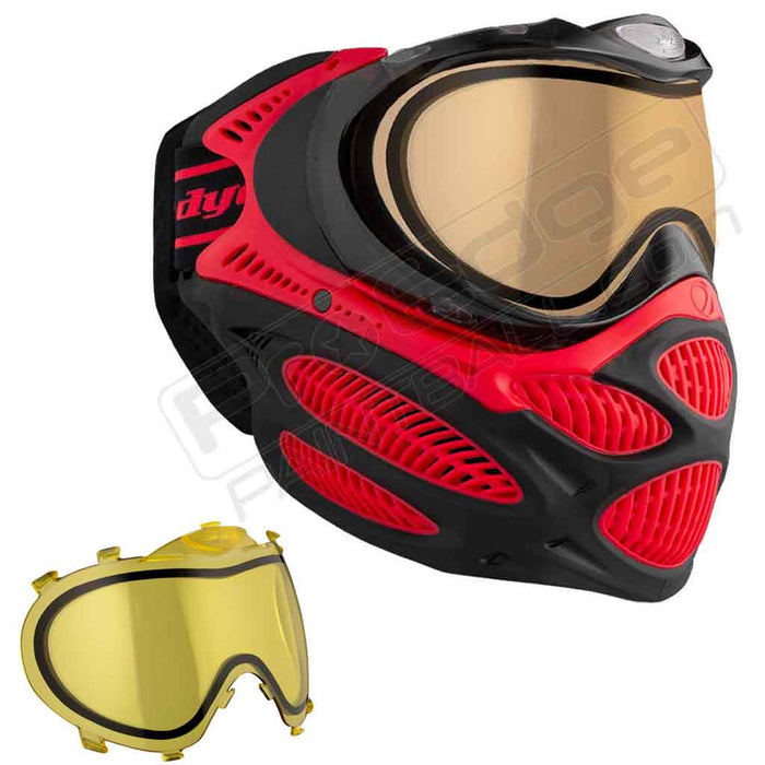 Dye i3 Pro Paintball Mask - Fire Red - Choose Lens Color