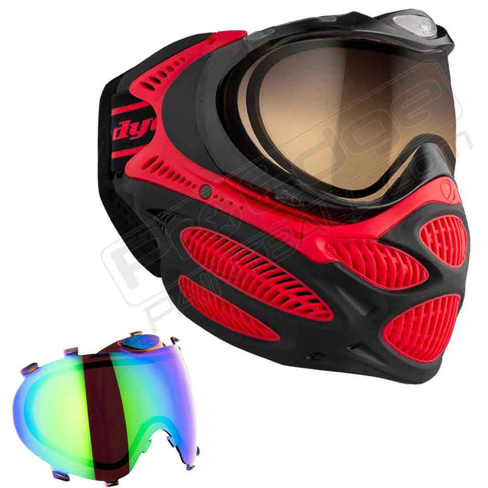 Dye i3 Pro Paintball Mask - Fire Red - Choose Lens Color