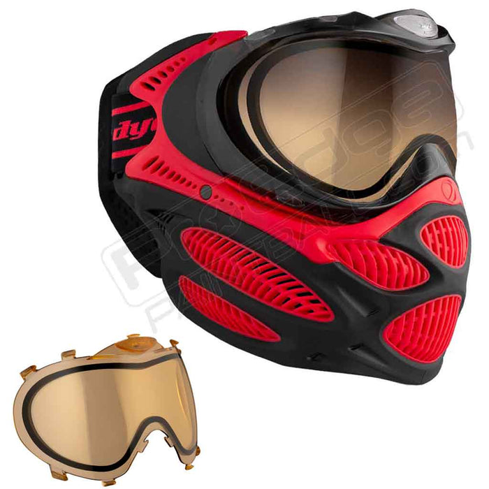 Dye i3 Pro Paintball Mask - Fire Red - Choose Lens Color