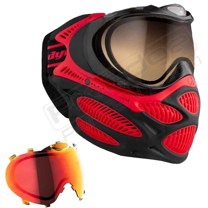Dye i3 Pro Paintball Mask - Fire Red - Choose Lens Color