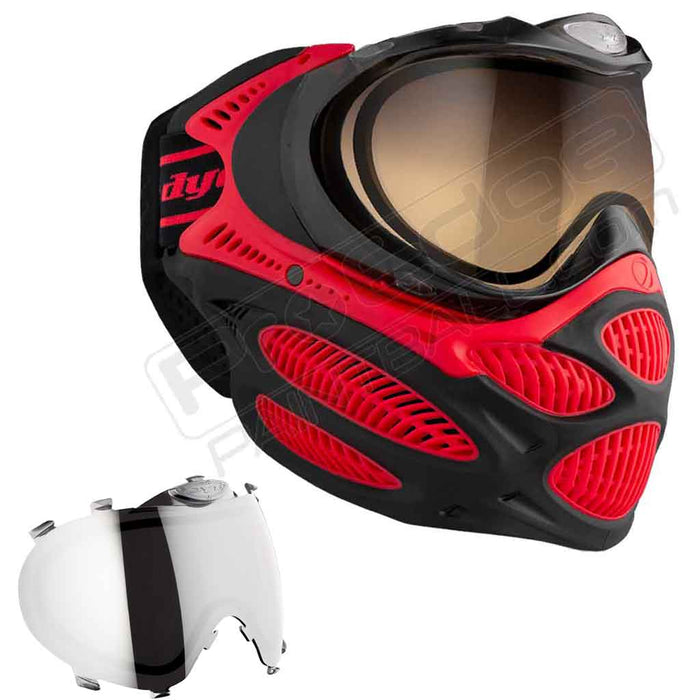 Dye i3 Pro Paintball Mask - Fire Red - Choose Lens Color