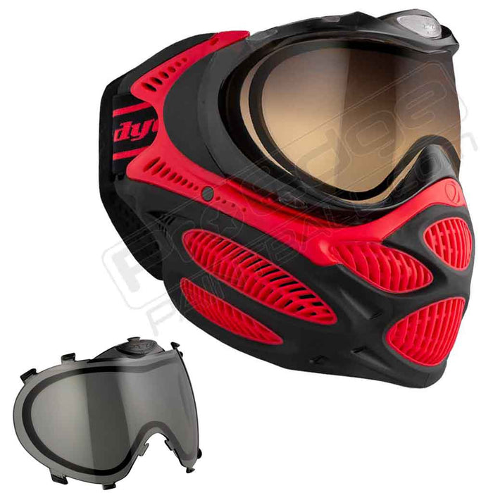 Dye i3 Pro Paintball Mask - Fire Red - Choose Lens Color