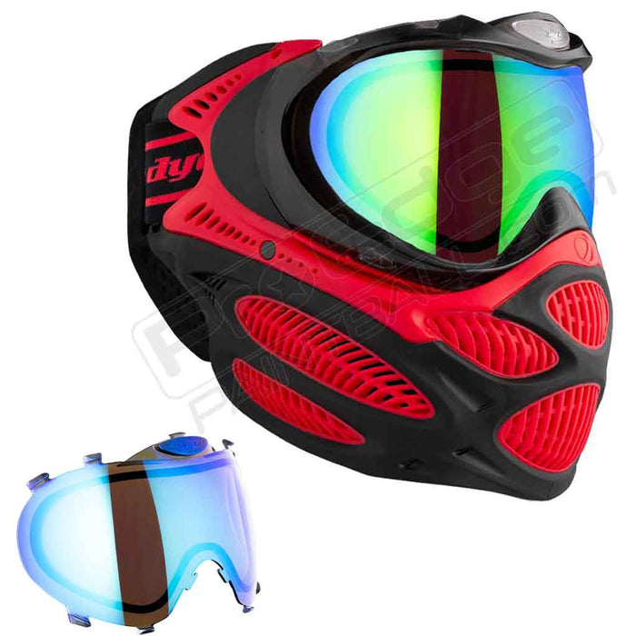 Dye i3 Pro Paintball Mask - Fire Red - Choose Lens Color