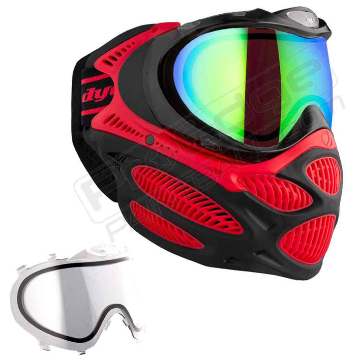 Dye i3 Pro Paintball Mask - Fire Red - Choose Lens Color