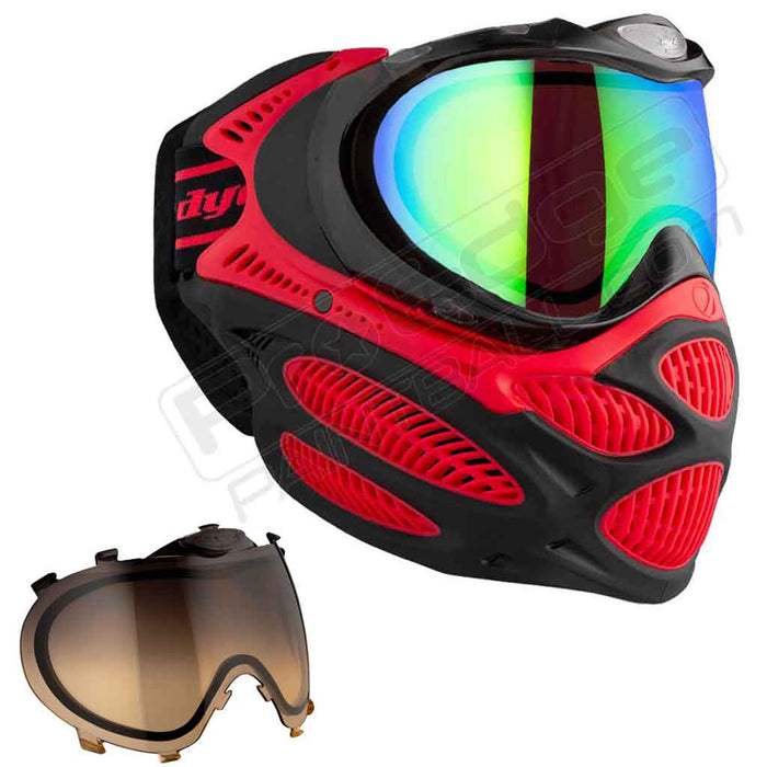 Dye i3 Pro Paintball Mask - Fire Red - Choose Lens Color