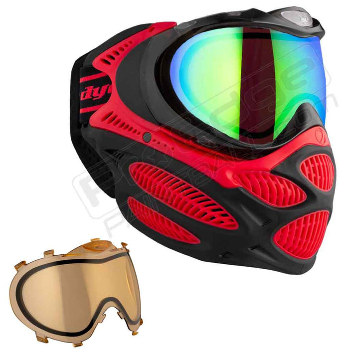 Dye i3 Pro Paintball Mask - Fire Red - Choose Lens Color