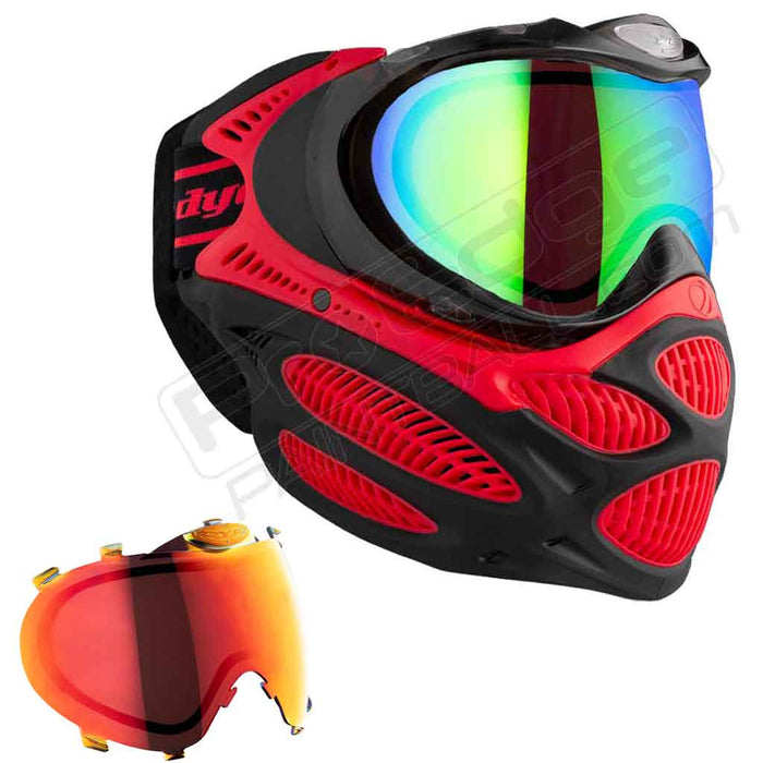 Dye i3 Pro Paintball Mask - Fire Red - Choose Lens Color