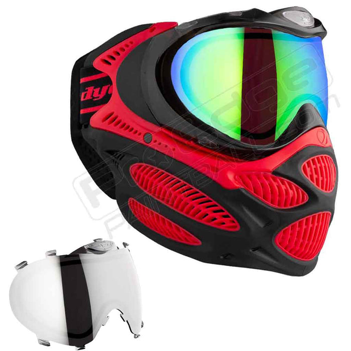 Dye i3 Pro Paintball Mask - Fire Red - Choose Lens Color
