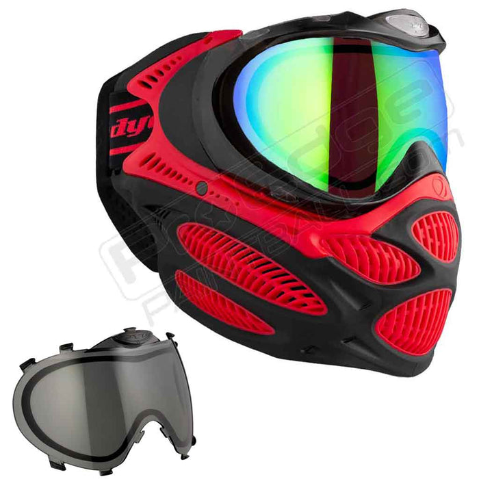 Dye i3 Pro Paintball Mask - Fire Red - Choose Lens Color