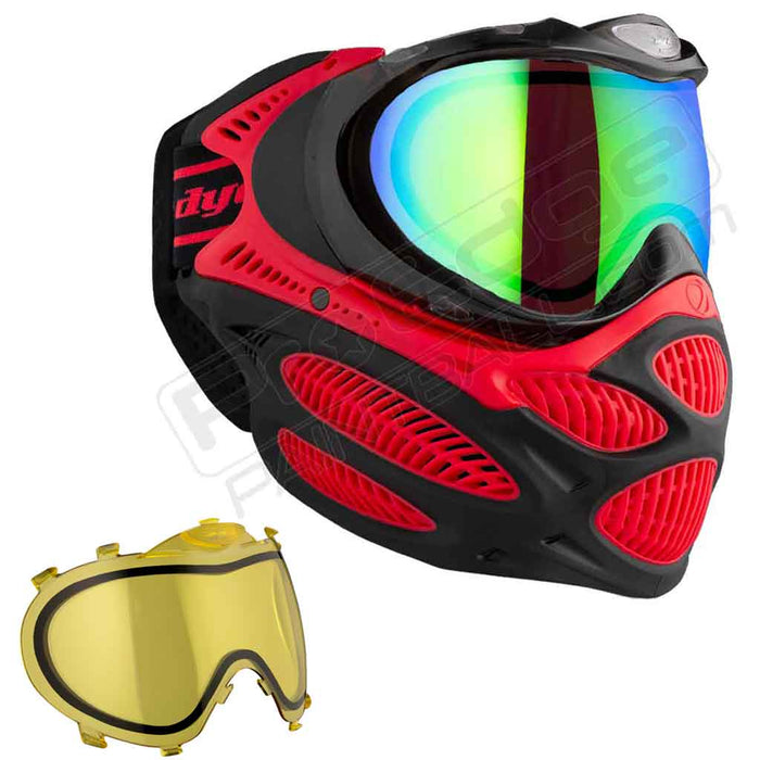 Dye i3 Pro Paintball Mask - Fire Red - Choose Lens Color