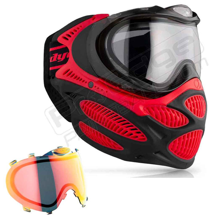 Dye i3 Pro Paintball Mask - Fire Red - Choose Lens Color