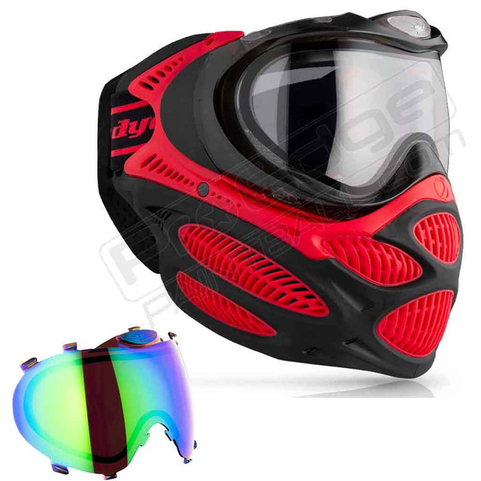 Dye i3 Pro Paintball Mask - Fire Red - Choose Lens Color