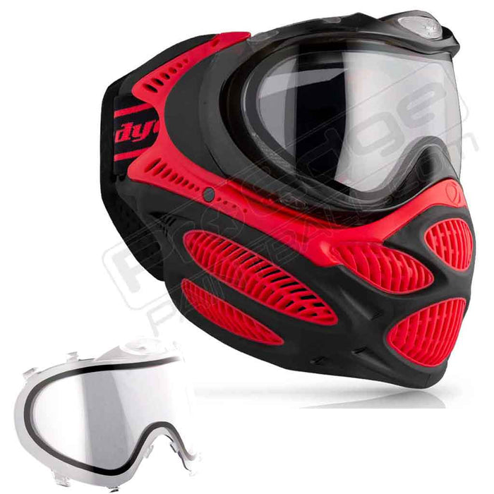Dye i3 Pro Paintball Mask - Fire Red - Choose Lens Color