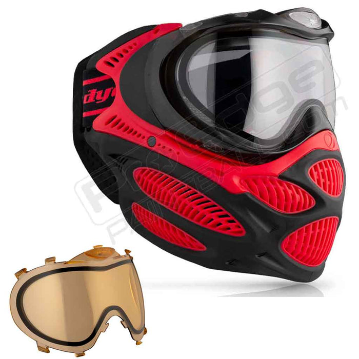Dye i3 Pro Paintball Mask - Fire Red - Choose Lens Color