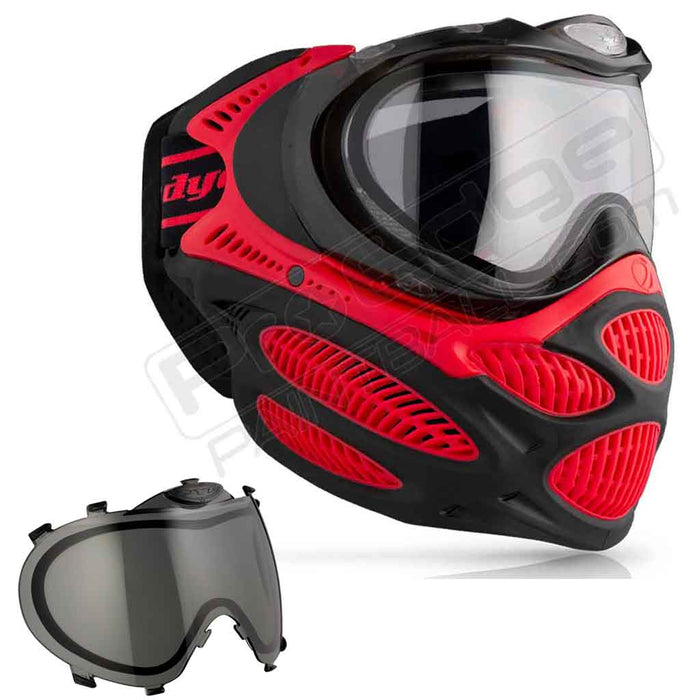 Dye i3 Pro Paintball Mask - Fire Red - Choose Lens Color