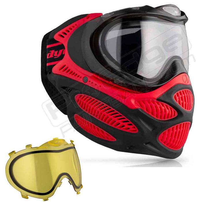 Dye i3 Pro Paintball Mask - Fire Red - Choose Lens Color