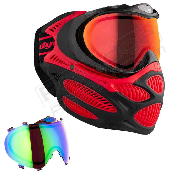 Dye i3 Pro Paintball Mask - Fire Red - Choose Lens Color