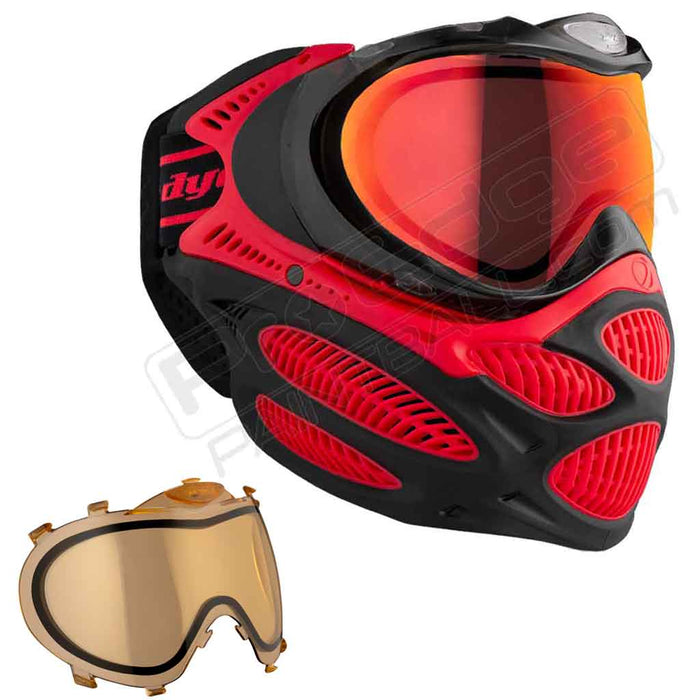 Dye i3 Pro Paintball Mask - Fire Red - Choose Lens Color
