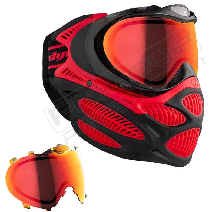 Dye i3 Pro Paintball Mask - Fire Red - Choose Lens Color