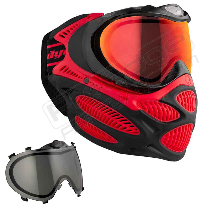 Dye i3 Pro Paintball Mask - Fire Red - Choose Lens Color