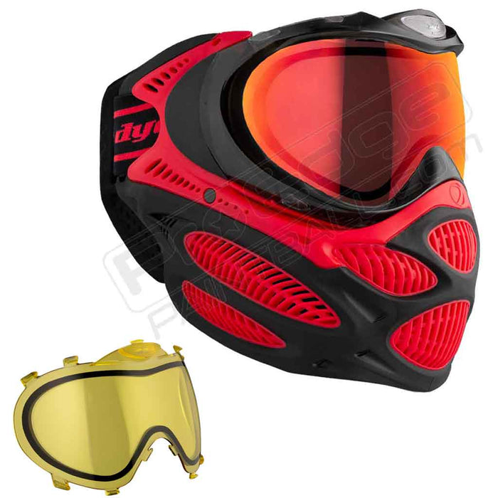 Dye i3 Pro Paintball Mask - Fire Red - Choose Lens Color