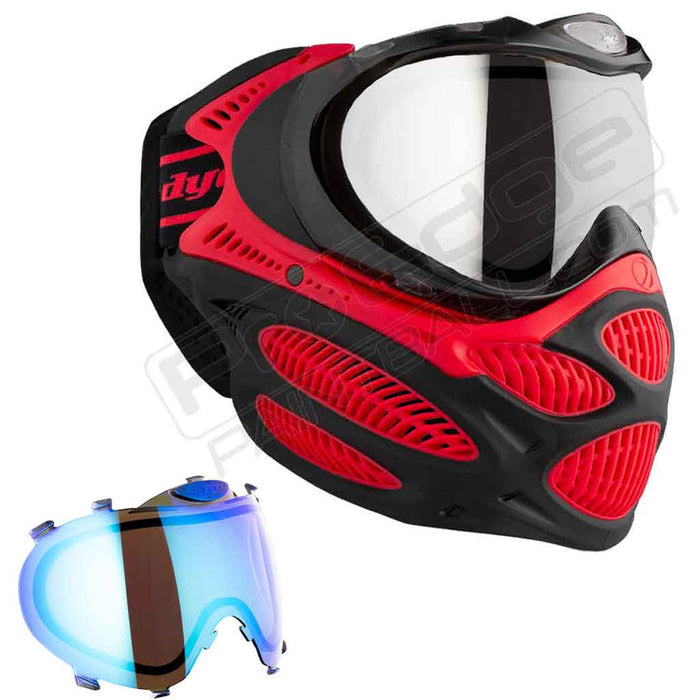 Dye i3 Pro Paintball Mask - Fire Red - Choose Lens Color