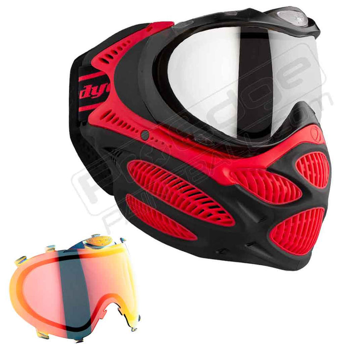 Dye i3 Pro Paintball Mask - Fire Red - Choose Lens Color