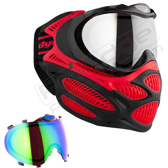 Dye i3 Pro Paintball Mask - Fire Red - Choose Lens Color