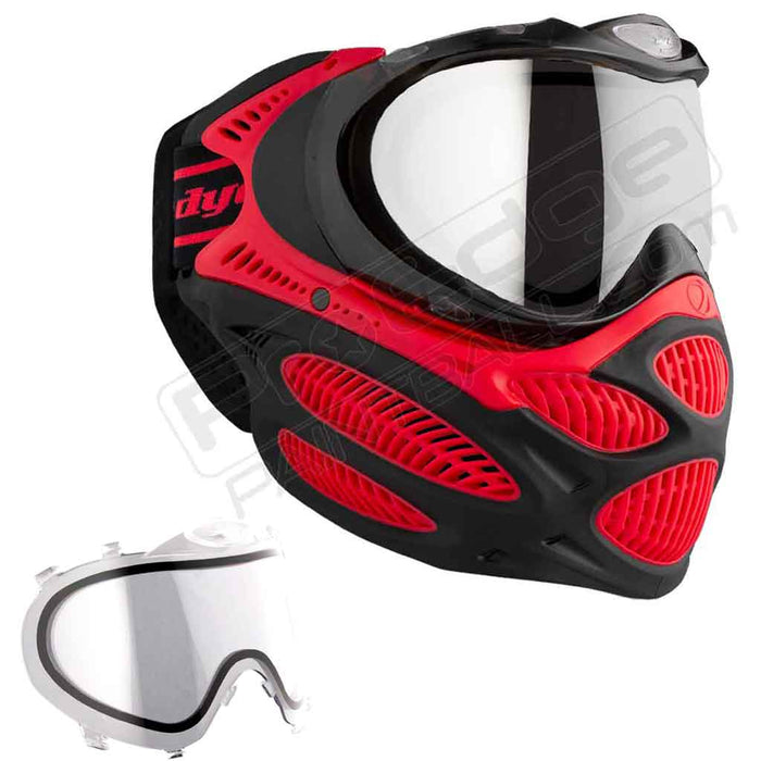 Dye i3 Pro Paintball Mask - Fire Red - Choose Lens Color