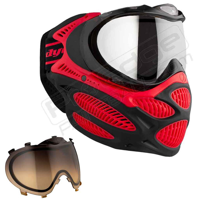 Dye i3 Pro Paintball Mask - Fire Red - Choose Lens Color