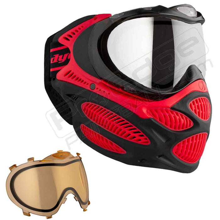 Dye i3 Pro Paintball Mask - Fire Red - Choose Lens Color