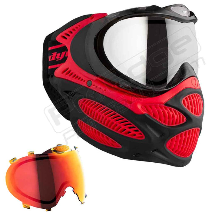 Dye i3 Pro Paintball Mask - Fire Red - Choose Lens Color