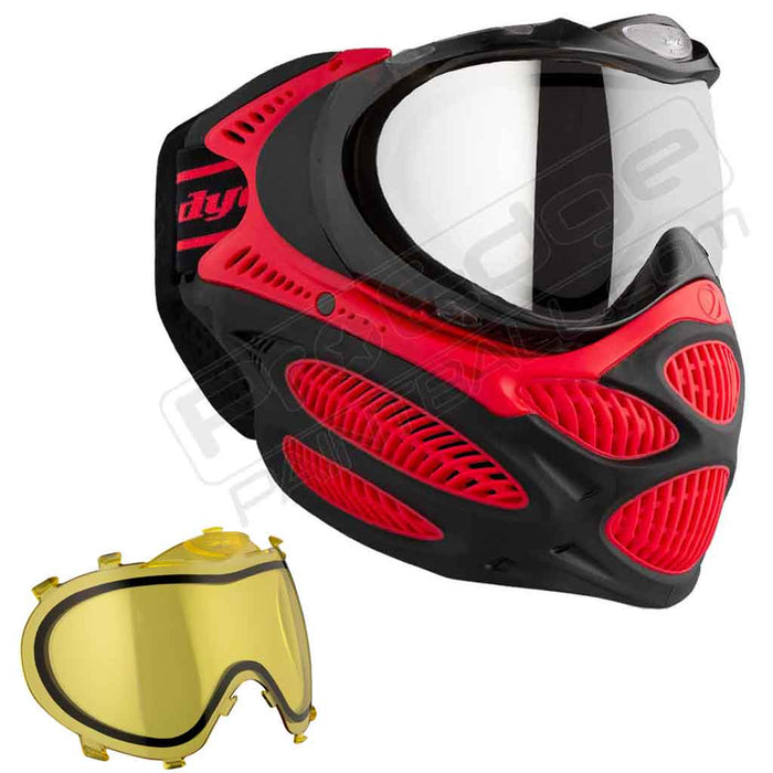 Dye i3 Pro Paintball Mask - Fire Red - Choose Lens Color