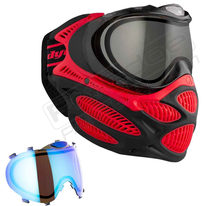 Dye i3 Pro Paintball Mask - Fire Red - Choose Lens Color
