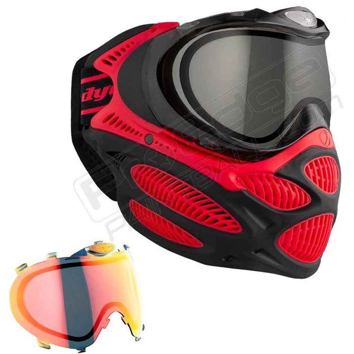 Dye i3 Pro Paintball Mask - Fire Red - Choose Lens Color