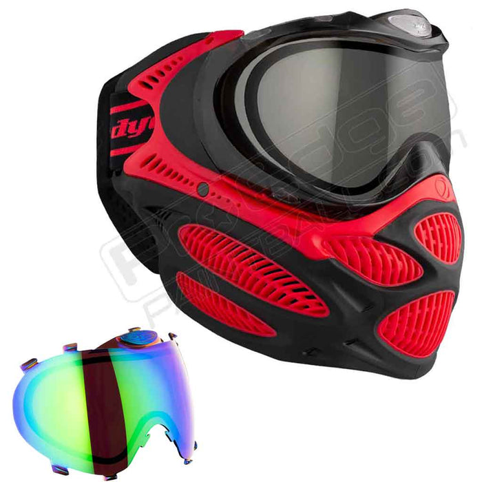 Dye i3 Pro Paintball Mask - Fire Red - Choose Lens Color