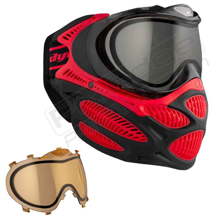 Dye i3 Pro Paintball Mask - Fire Red - Choose Lens Color