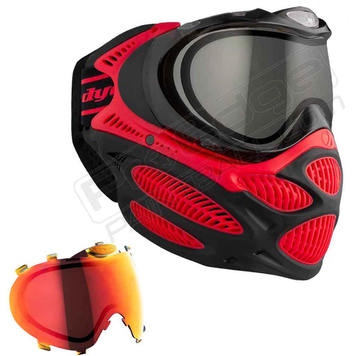 Dye i3 Pro Paintball Mask - Fire Red - Choose Lens Color