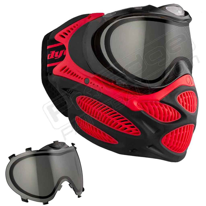 Dye i3 Pro Paintball Mask - Fire Red - Choose Lens Color