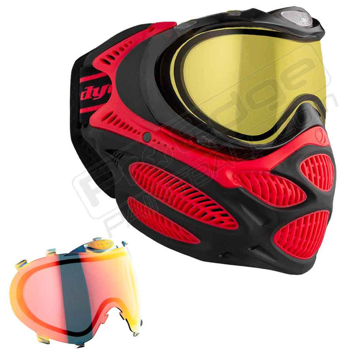 Dye i3 Pro Paintball Mask - Fire Red - Choose Lens Color