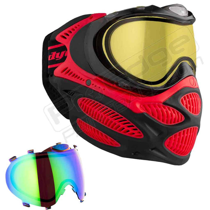 Dye i3 Pro Paintball Mask - Fire Red - Choose Lens Color