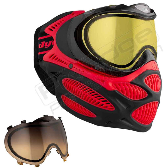 Dye i3 Pro Paintball Mask - Fire Red - Choose Lens Color