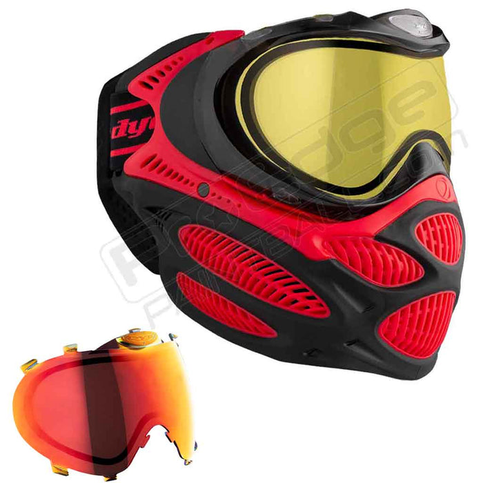 Dye i3 Pro Paintball Mask - Fire Red - Choose Lens Color