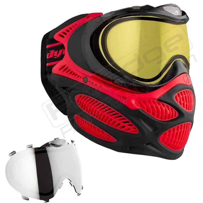Dye i3 Pro Paintball Mask - Fire Red - Choose Lens Color