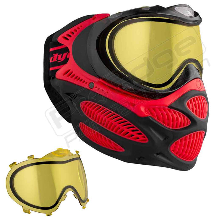 Dye i3 Pro Paintball Mask - Fire Red - Choose Lens Color