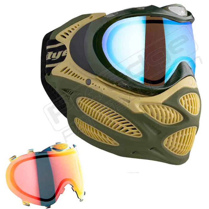 Dye i3 Pro Paintball Mask - Tac Olive - Choose Lens Color