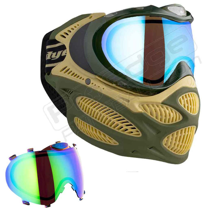 Dye i3 Pro Paintball Mask - Tac Olive - Choose Lens Color