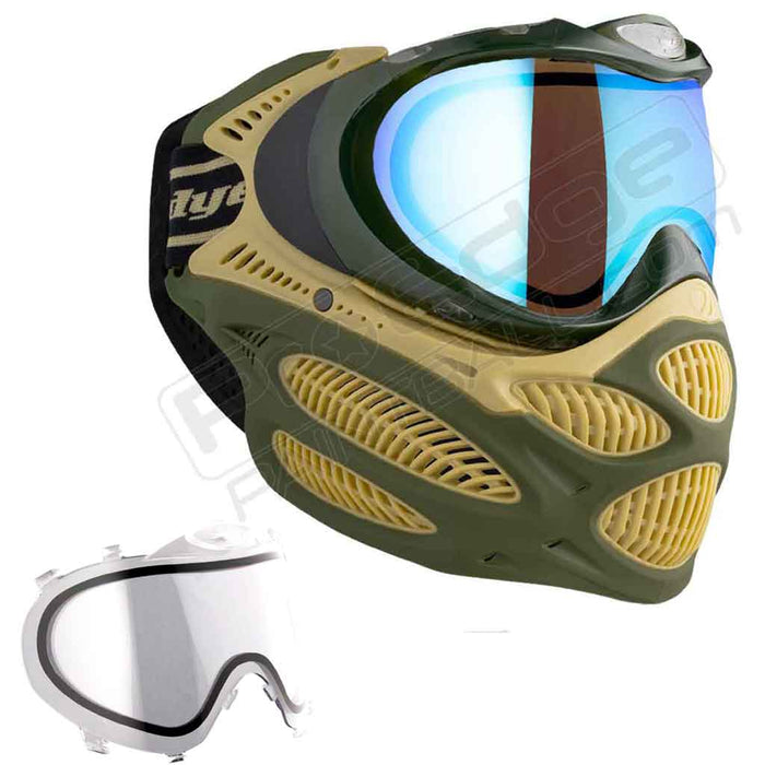 Dye i3 Pro Paintball Mask - Tac Olive - Choose Lens Color