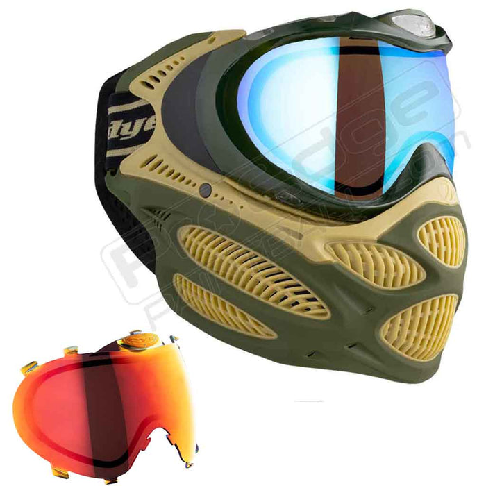Dye i3 Pro Paintball Mask - Tac Olive - Choose Lens Color